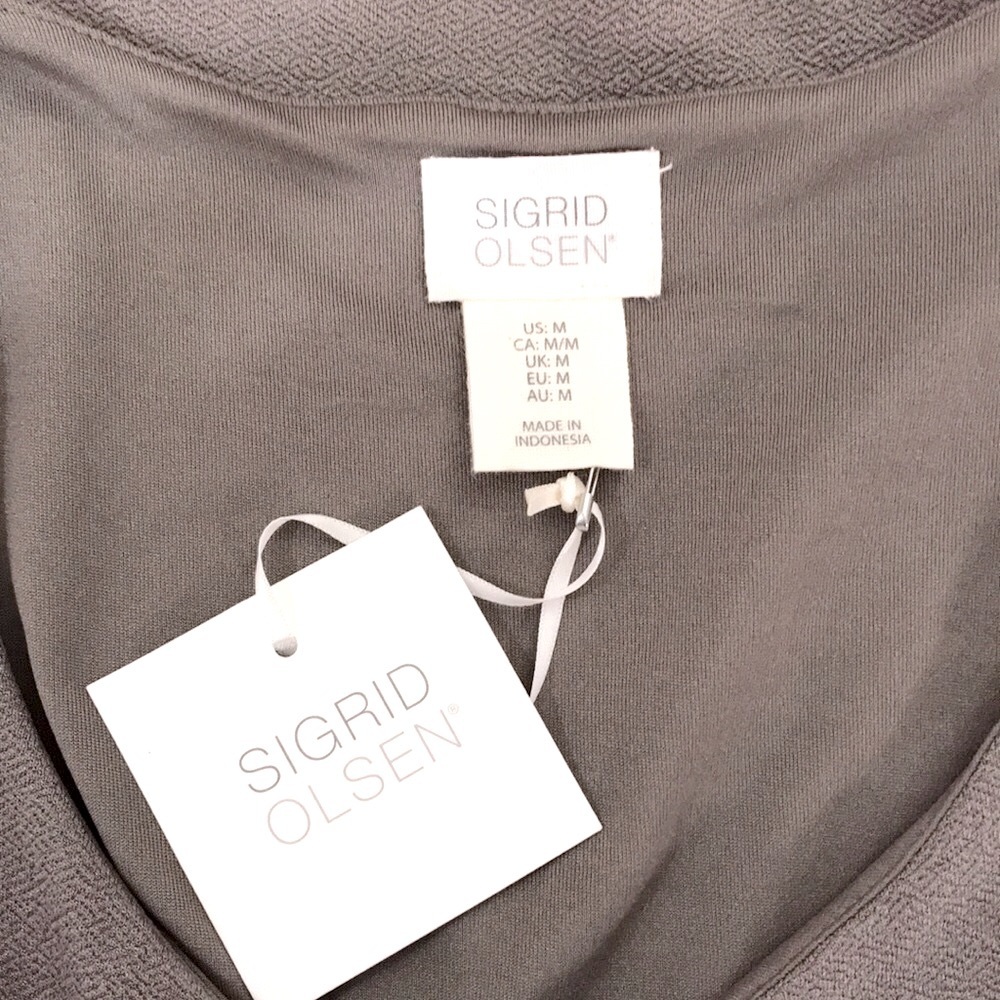 NWT Sigrid Olsen Women’s Gray Sleeveless Shift Dress Size Medium - Picture 5 of 8